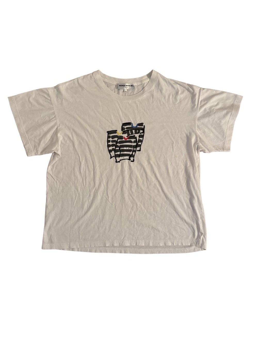 Sonia Rykiel Archival Trompe L’Oeil White Graphic Tee